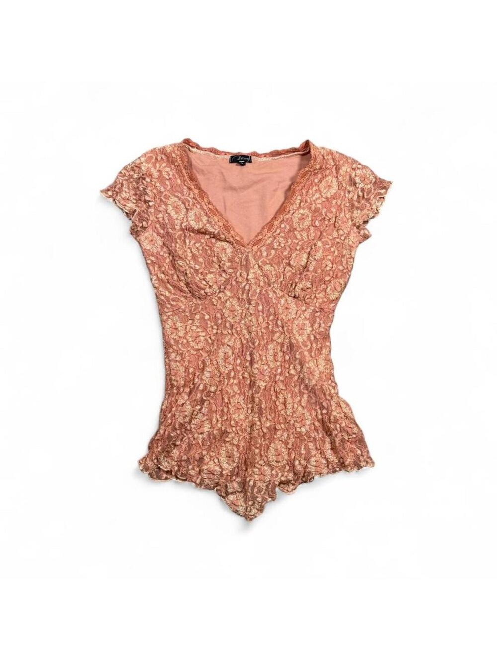 y2k fairy lace coral top